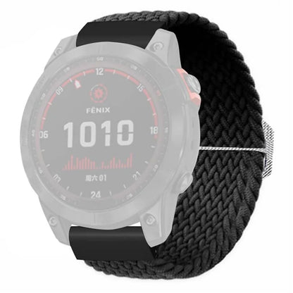 For Coros Vertix 2 / Garmin Fenix 7X / 6X / 5X Braided Watchbands Nylon Elastic Strap with 26mm PC Connector