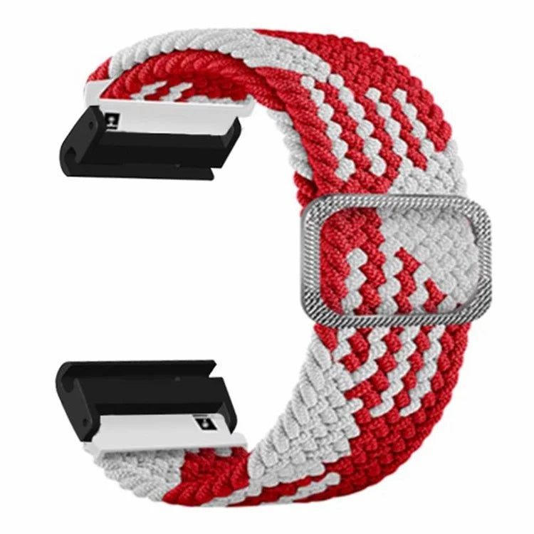 For Coros Vertix 2 / Garmin Fenix 7X / 6X / 5X Braided Watchbands Nylon Elastic Strap with 26mm PC Connector