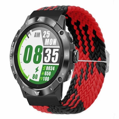 For Coros Vertix 2 / Garmin Fenix 7X / 6X / 5X Braided Watchbands Nylon Elastic Strap with 26mm PC Connector