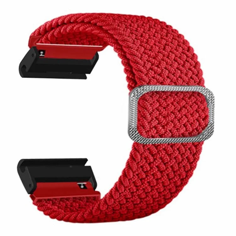 For Coros Vertix 2 / Garmin Fenix 7X / 6X / 5X Braided Watchbands Nylon Elastic Strap with 26mm PC Connector