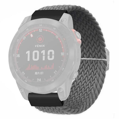 For Coros Vertix 2 / Garmin Fenix 7X / 6X / 5X Braided Watchbands Nylon Elastic Strap with 26mm PC Connector