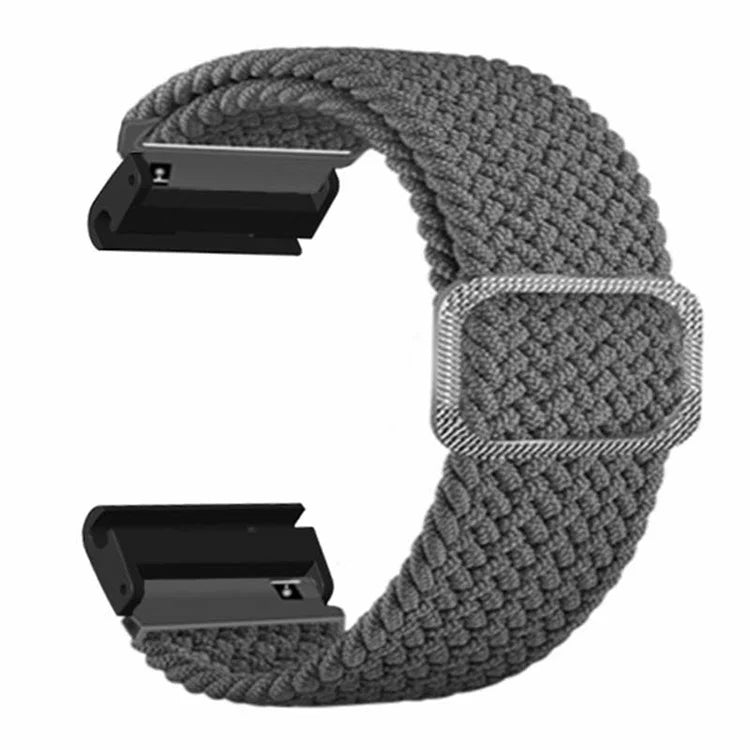 For Coros Vertix 2 / Garmin Fenix 7X / 6X / 5X Braided Watchbands Nylon Elastic Strap with 26mm PC Connector