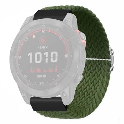 For Coros Vertix 2 / Garmin Fenix 7X / 6X / 5X Braided Watchbands Nylon Elastic Strap with 26mm PC Connector