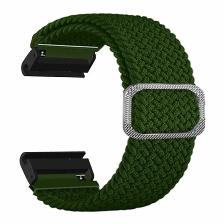 For Coros Vertix 2 / Garmin Fenix 7X / 6X / 5X Braided Watchbands Nylon Elastic Strap with 26mm PC Connector