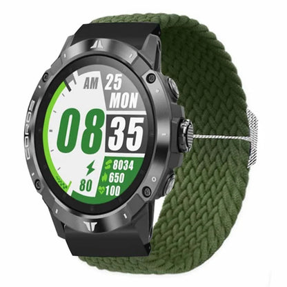 For Coros Vertix 2 / Garmin Fenix 7X / 6X / 5X Braided Watchbands Nylon Elastic Strap with 26mm PC Connector