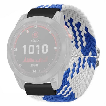 For Coros Vertix 2 / Garmin Fenix 7X / 6X / 5X Braided Watchbands Nylon Elastic Strap with 26mm PC Connector