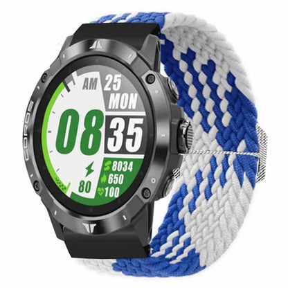 For Coros Vertix 2 / Garmin Fenix 7X / 6X / 5X Braided Watchbands Nylon Elastic Strap with 26mm PC Connector