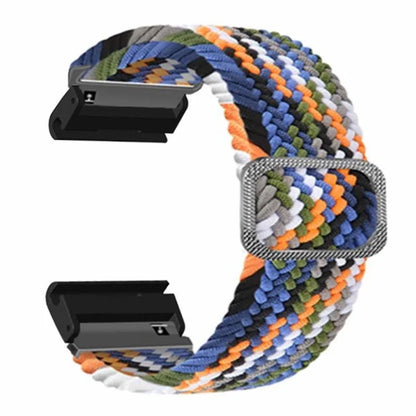 For Coros Vertix 2 / Garmin Fenix 7X / 6X / 5X Braided Watchbands Nylon Elastic Strap with 26mm PC Connector