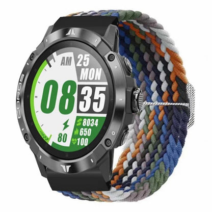 For Coros Vertix 2 / Garmin Fenix 7X / 6X / 5X Braided Watchbands Nylon Elastic Strap with 26mm PC Connector