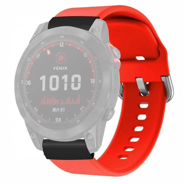 For Coros Vertix 2 / Garmin Fenix 7X / 6X / 5X Sport Strap Silicone Wrist Watch Band with 26mm PC Connector