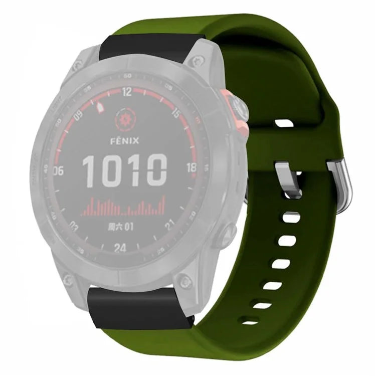 For Coros Vertix 2 / Garmin Fenix 7X / 6X / 5X Sport Strap Silicone Wrist Watch Band with 26mm PC Connector