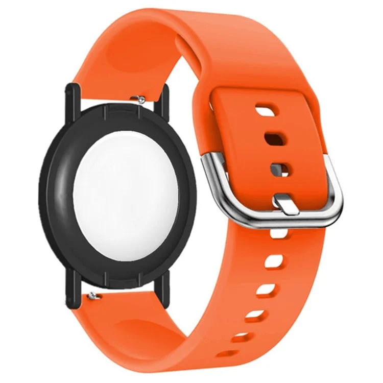 Silicone Watch Band for Apple AirTag Tracker Adjustable Strap with PC Frame Holder
