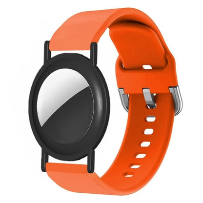 Silicone Watch Band for Apple AirTag Tracker Adjustable Strap with PC Frame Holder