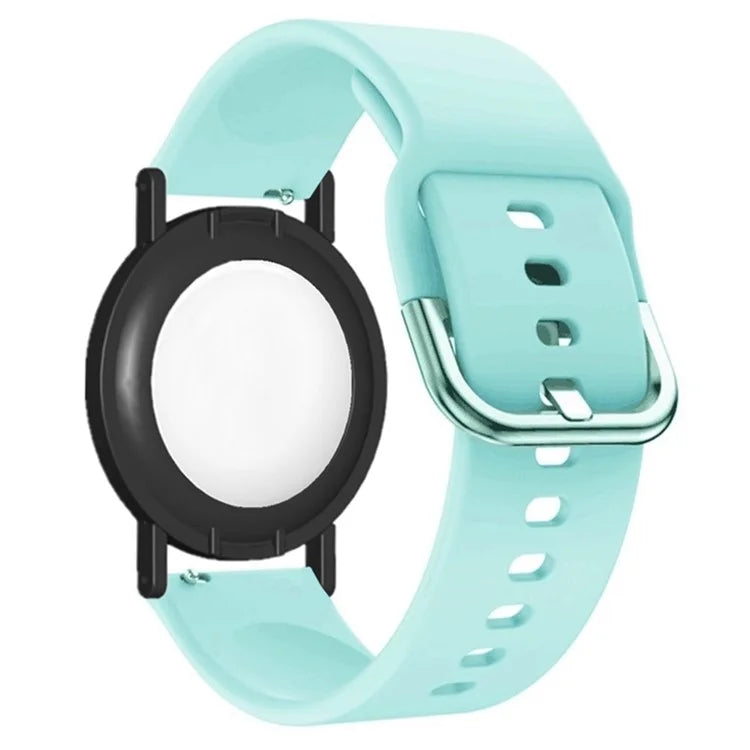 Silicone Watch Band for Apple AirTag Tracker Adjustable Strap with PC Frame Holder