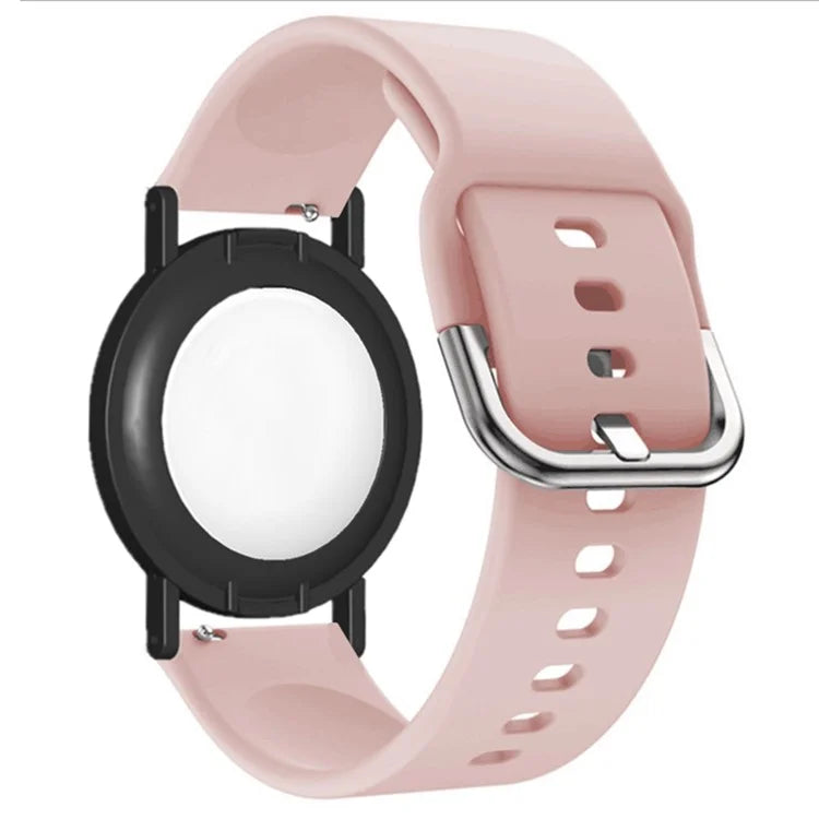 Silicone Watch Band for Apple AirTag Tracker Adjustable Strap with PC Frame Holder