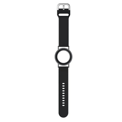 Silicone Watch Band for Apple AirTag Tracker Adjustable Strap with PC Frame Holder