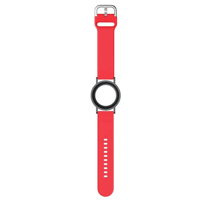 Silicone Watch Band for Apple AirTag Tracker Adjustable Strap with PC Frame Holder