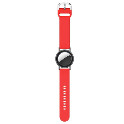 Silicone Watch Band for Apple AirTag Tracker Adjustable Strap with PC Frame Holder