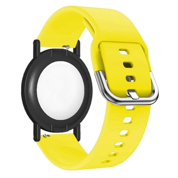 Silicone Watch Band for Apple AirTag Tracker Adjustable Strap with PC Frame Holder