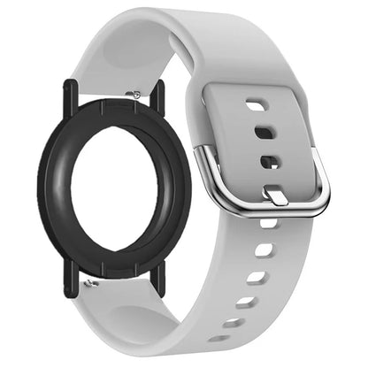 Silicone Watch Band for Apple AirTag Tracker Adjustable Strap with PC Frame Holder