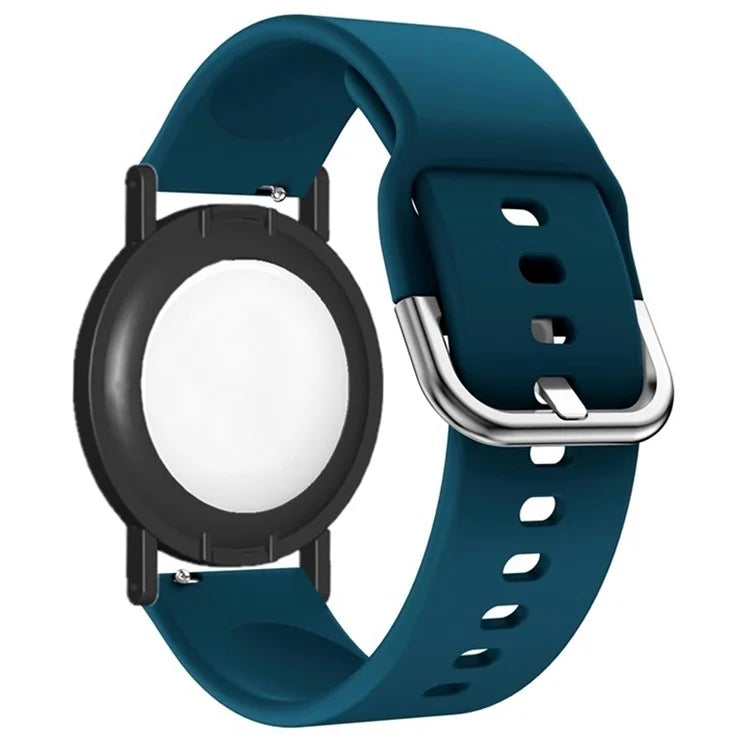 Silicone Watch Band for Apple AirTag Tracker Adjustable Strap with PC Frame Holder