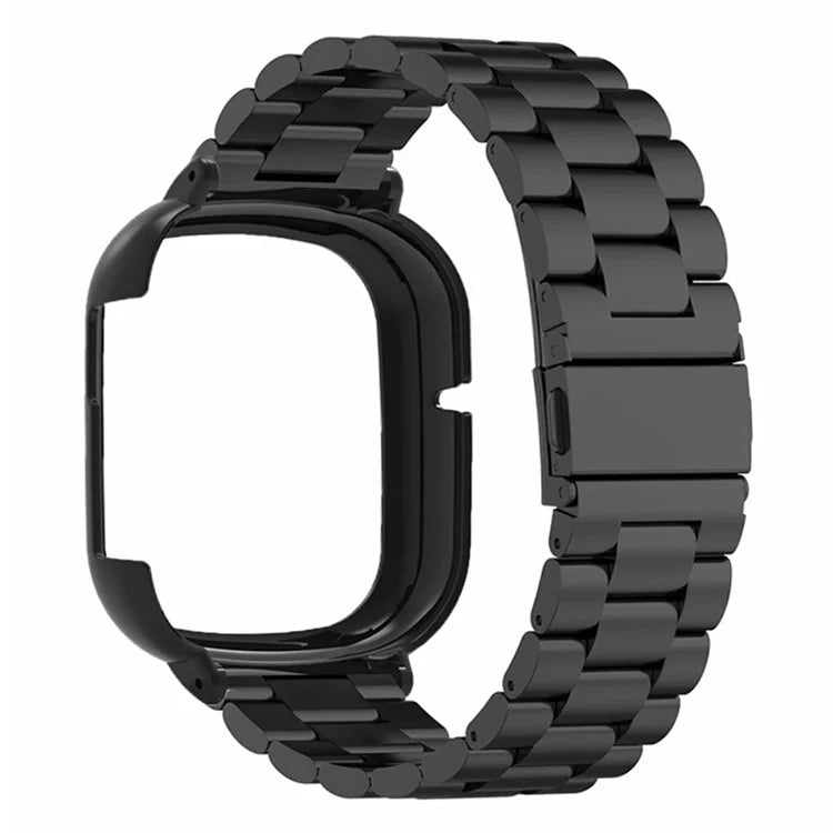 For Honor Watch 4 Watch Strap 3-Bead Stainless Steel Wrist Strap with PC Watch Case