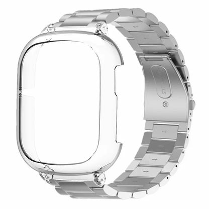 For Honor Watch 4 Watch Strap 3-Bead Stainless Steel Wrist Strap with PC Watch Case