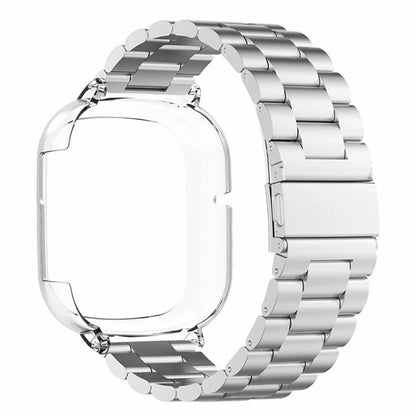 For Honor Watch 4 Watch Strap 3-Bead Stainless Steel Wrist Strap with PC Watch Case