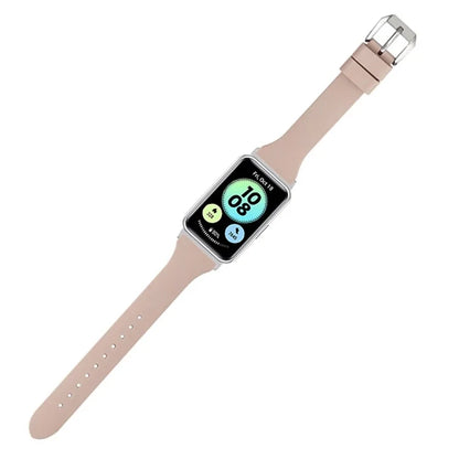 For Huawei Watch Fit Watch Strap Adjustable Silicone Wrist Band with Silver Connector