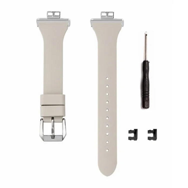 For Huawei Watch Fit Watch Strap Adjustable Silicone Wrist Band with Silver Connector