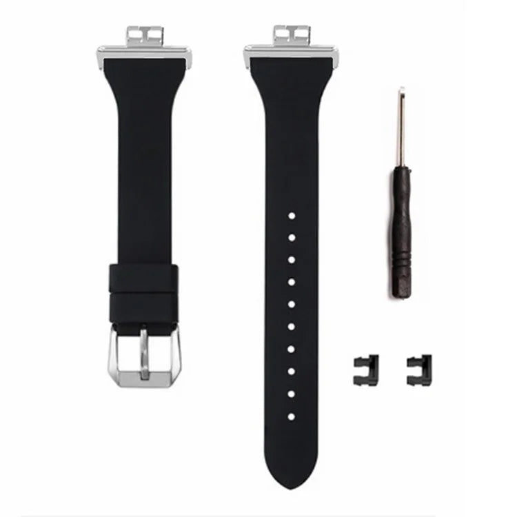 For Huawei Watch Fit Watch Strap Adjustable Silicone Wrist Band with Silver Connector