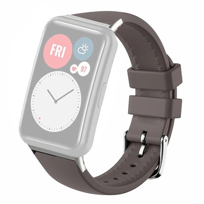 For Huawei Watch Fit Watch Strap Adjustable Silicone Wrist Band with Silver Connector