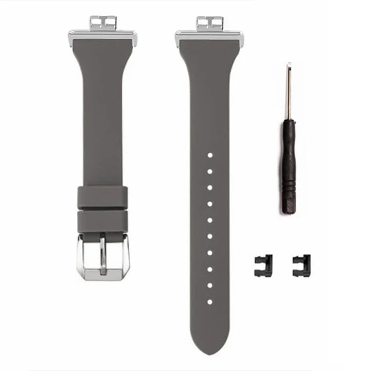 For Huawei Watch Fit Watch Strap Adjustable Silicone Wrist Band with Silver Connector