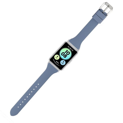 For Huawei Watch Fit Watch Strap Adjustable Silicone Wrist Band with Silver Connector