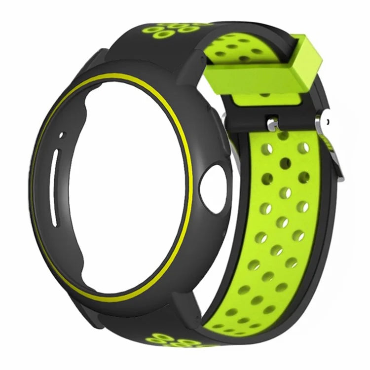 For Google Pixel Watch / Pixel Watch 2 Watch Strap Dual Color Silicone Band with Watch Case
