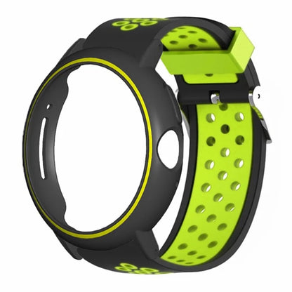 For Google Pixel Watch / Pixel Watch 2 Watch Strap Dual Color Silicone Band with Watch Case