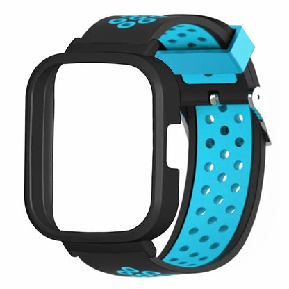 For Xiaomi Redmi Watch 3 Silicone Watch Band Dual Color Strap with PC Watch Case