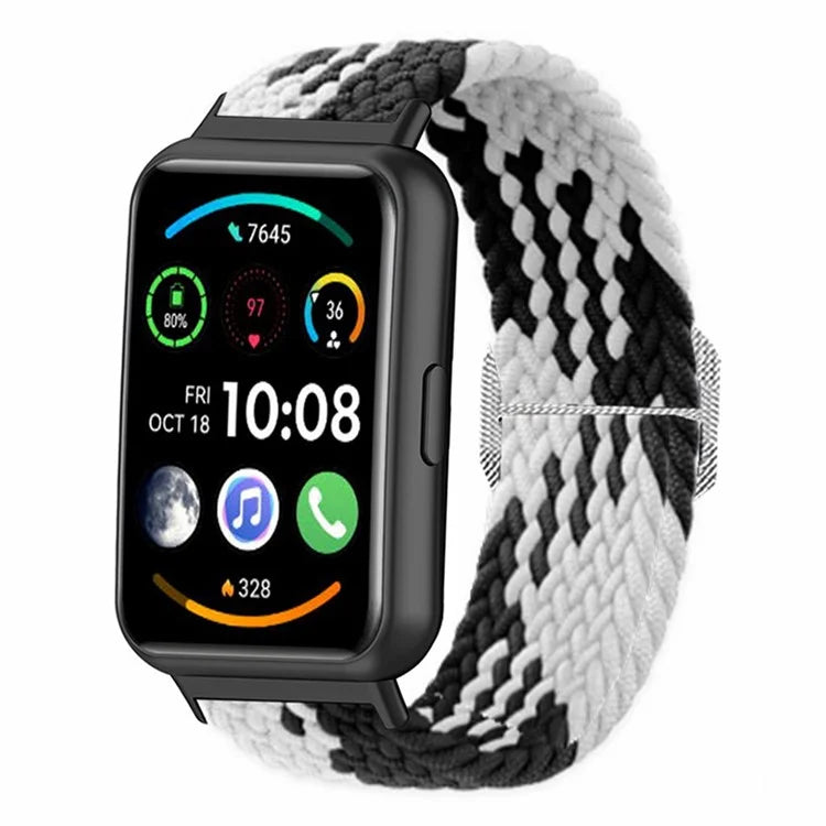 For Huawei Watch Fit 2 Adjustable Watch Strap Braided Elastic Wristband