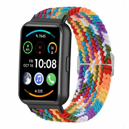 For Huawei Watch Fit 2 Adjustable Watch Strap Braided Elastic Wristband