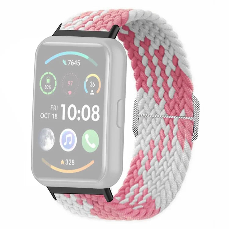 For Huawei Watch Fit 2 Adjustable Watch Strap Braided Elastic Wristband