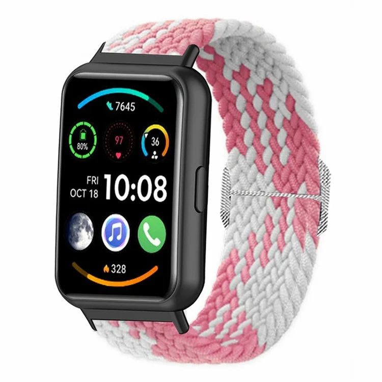 For Huawei Watch Fit 2 Adjustable Watch Strap Braided Elastic Wristband
