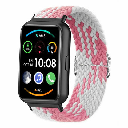 For Huawei Watch Fit 2 Adjustable Watch Strap Braided Elastic Wristband