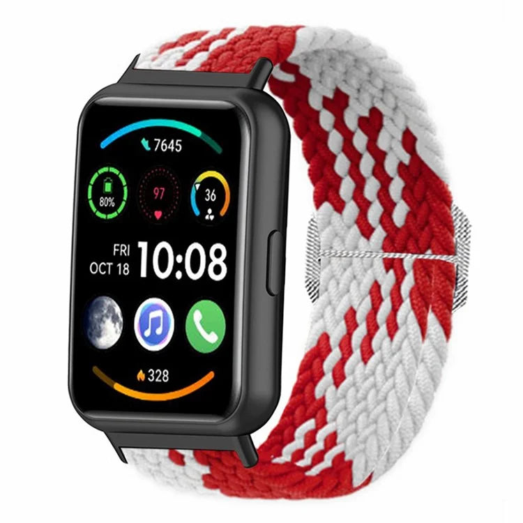 For Huawei Watch Fit 2 Adjustable Watch Strap Braided Elastic Wristband
