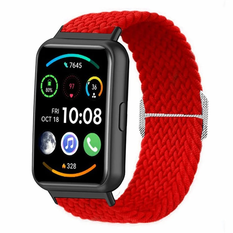 For Huawei Watch Fit 2 Adjustable Watch Strap Braided Elastic Wristband