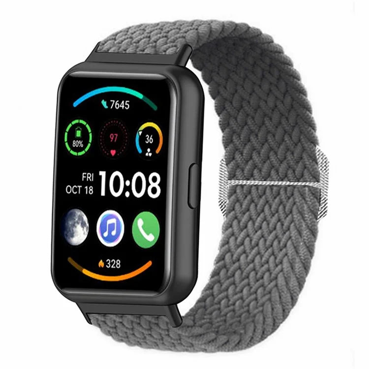 For Huawei Watch Fit 2 Adjustable Watch Strap Braided Elastic Wristband