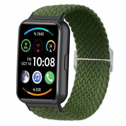 For Huawei Watch Fit 2 Adjustable Watch Strap Braided Elastic Wristband