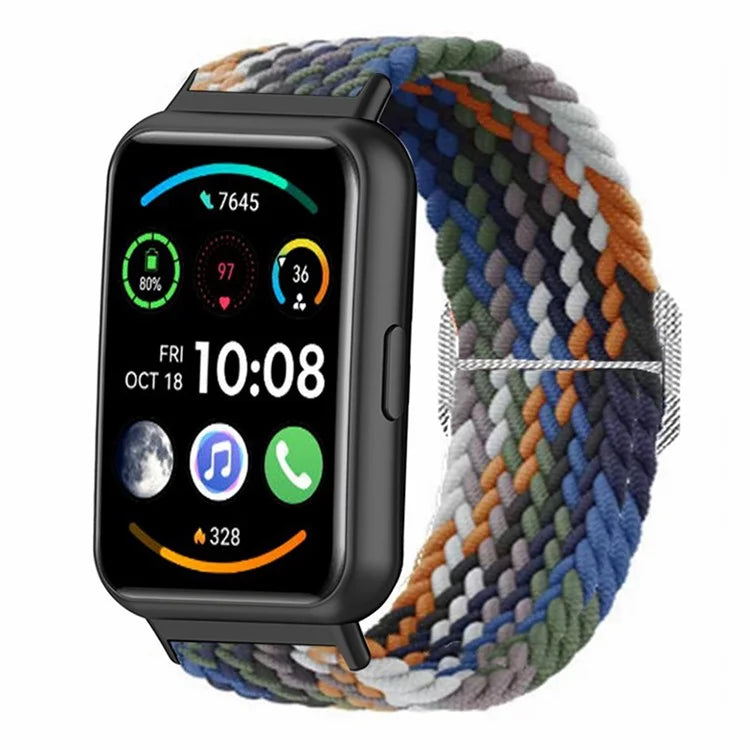 For Huawei Watch Fit 2 Adjustable Watch Strap Braided Elastic Wristband