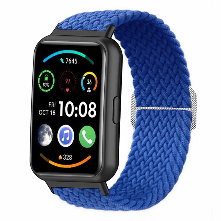 For Huawei Watch Fit 2 Adjustable Watch Strap Braided Elastic Wristband