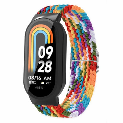 For Xiaomi Smart Band 8 / Band 8 NFC Braided Watch Band with PC Watch Case and Screen Protector