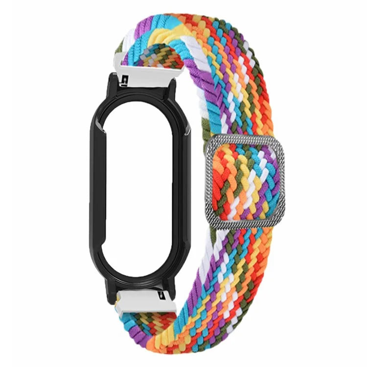 For Xiaomi Smart Band 8 / Band 8 NFC Braided Watch Band with PC Watch Case and Screen Protector